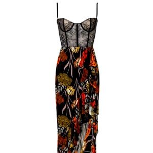 Katie May | 70s Floral Lace Corset Bustier Ruffle Midi size S _ NWT - 🌺